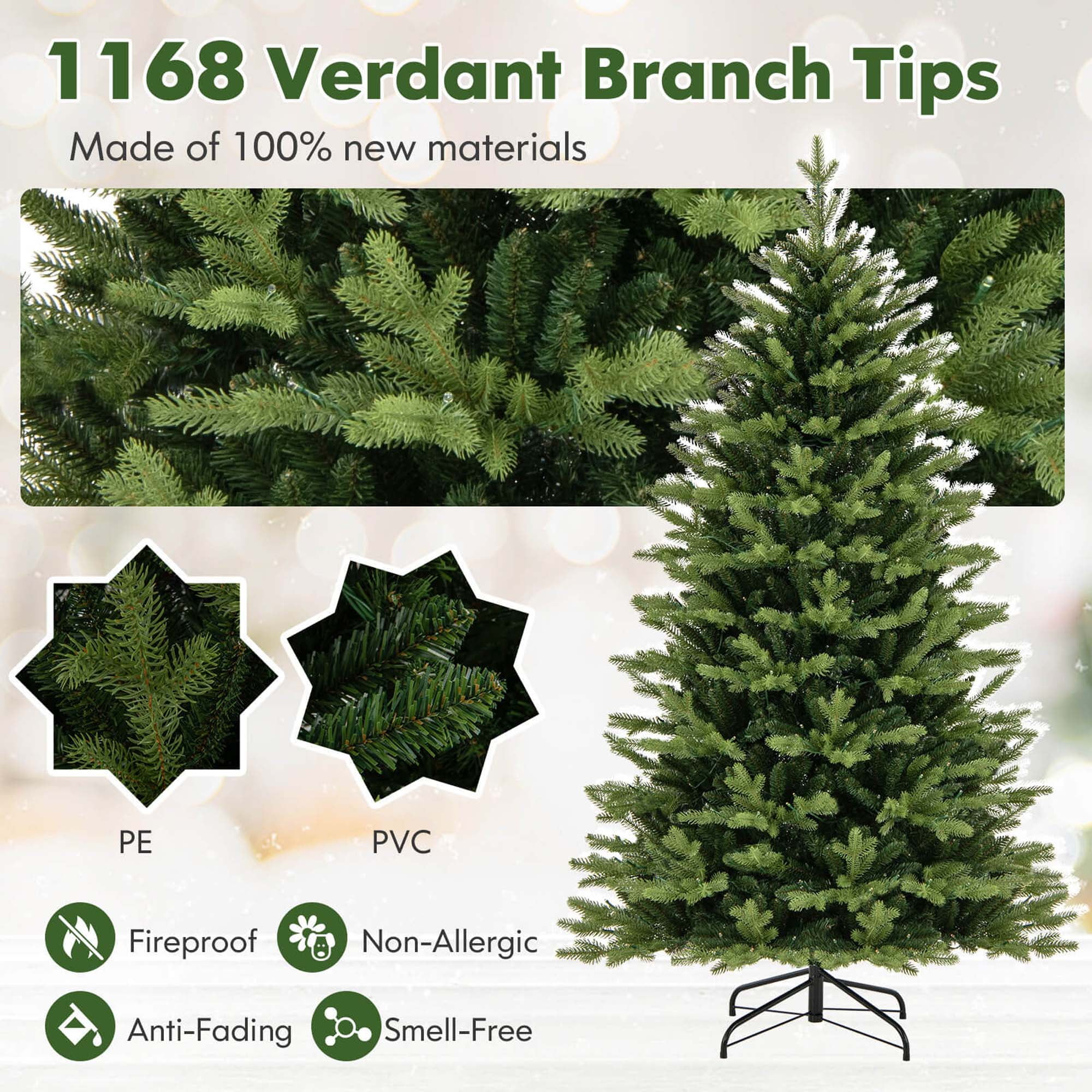Costway Pre-Lit 7 FT Xmas Tree with Various Modes & 470