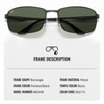 thumbnail image 3 of Ray-Ban RB3498 Rectangle Shaped Non-Polarized Sunglasses for Men - Includes Official RAYBAN Eyewear Kit - Ideal Formal & Casual Wear Sunglasses - Green Lens, 3 of 7