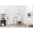 thumbnail image 6 of TRIXIE Valencia Plush & Sisal 3-Level 28" Cat Tree with Scratching Posts & Condo, Gray, 6 of 8