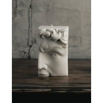 LAWA 's Half Face Candle - Large Beautiful Handmade Pillar Scented Soy Wax Candle Elegant Aesthetic Candle Housewarming Gift Home Room Shelf Decor Idea White