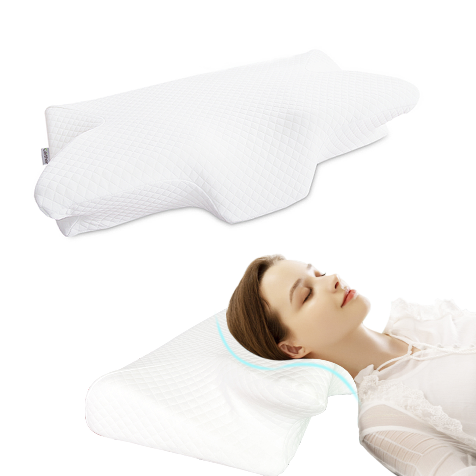 Ceither Cervical Neck Pillow, Side Sleeping Pillow Soothing Contour