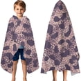 thumbnail image 3 of Purple and Pink Leopard Pattern Hooded Bath Towel，60"x35" for Ages 3 To 12 Kids, Quick Dry Lightweight Soft Microfiber Hood Beach Towel Cover Up for Kids, 3 of 7