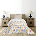 thumbnail image 4 of Ambesonne Retro Quilted Bedspread Set 2 Pcs, Ice Cream Cones 50s Time, Twin Size, Multicolor, 4 of 5