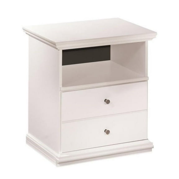 Bowery Hill 1 Drawer Wood Nightstand in White