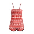 thumbnail image 5 of Bjutir Women Christmas Print Shorts Set 2 Piece Pajamas Set Lace Backless Trim V Neck Sling Tops With Shorts Outfit Set Lingerie Sleepwear Size 2Xl, 5 of 5