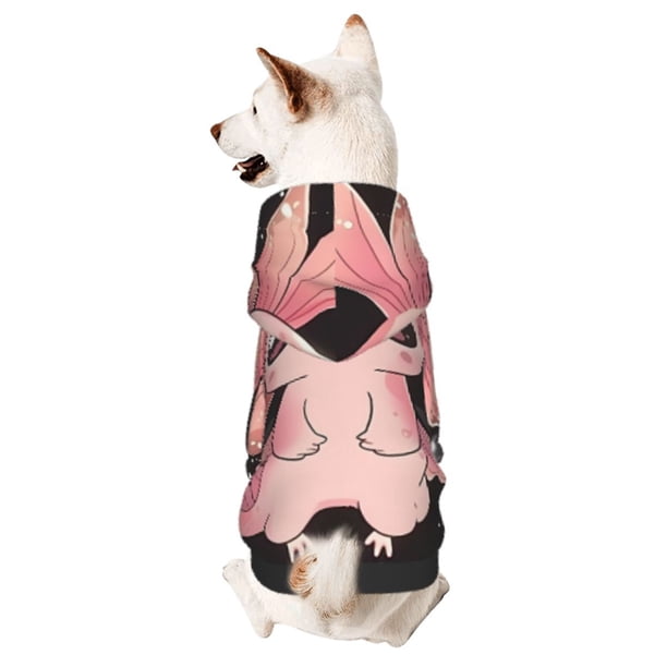 Balery Cute Axolotl Sakura Blossoms B Sudadera con Capucha para Perros Pequeños – Ropa para Mascotas, Disfraz para Perros y Gatos, Ideal para Fiestas y Cosplay-Small