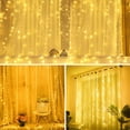 thumbnail image 3 of Cortina de luces LED de cobre con control remoto por USB, 8 modos, 3 x 3 m, 300 LED, luces navideñas para exteriores, luces decorativas, 3 of 6