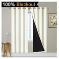 thumbnail image 2 of 100% Blackout Curtains for Bedroom, Thermal Insulated Double Layer Drapes with Grommet for Living Room, Cream, 2 Panels, W52 x L72, 2 of 9