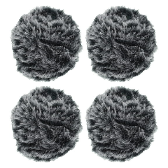 Uxcell 35yds Faux Fur Yarn, 4 Skeins 0.7"OD 50g Soft Fuzzy Yarn Crochet Fluffy Yarn Chunky Polyester Plush Fur for Crocheting and Hand Knitting Shawls Hat Blanket Rug, Night Black
