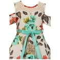 thumbnail image 3 of Little Girls Dress Off Shoulder Lace Floral Wedding Evening Party Flower Girl Dress Off White 4 (J21KS23), 3 of 3