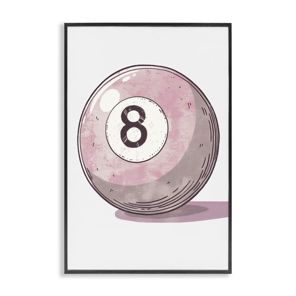Stupell Industries Pastel Eight Ball Culture Painting Black Framed Art Print Wall Art, 12 x 18