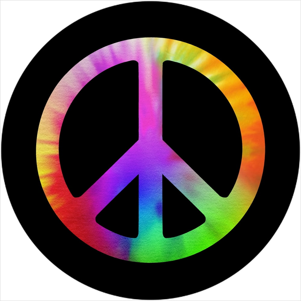 Tire Cover Central Tie Dye Peace sign spare tire cover for 255/70R18