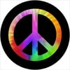 Tire Cover Central Tie Dye Peace Sign Spare Tire Cover Black Vinyl 255/75r17