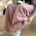 thumbnail image 4 of Otqutp Fleece Lined Sweatpants for Girls Elastic High Waist Wide Leg Baggy Joggers Pants Winter Casual Athletic Pants, 4 of 7