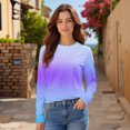 thumbnail image 4 of Endives Womens Long Sleeve Shirts Long Sleeve Crew Neck Shirts Gradient Color Basic Tee Soft Tops Blouse Womens T Shirts, 4 of 7