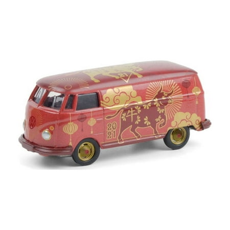Chinese New Year of The Ox Volkswagen Type 2 Panel Van, Red - Greenlight 30223/48 - 1/64 scale Diecast Model Toy Car