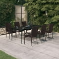 thumbnail image 1 of vidaXL 7 Piece Garden Dining Set Brown and Black, 1 of 5
