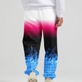 thumbnail image 5 of safuny Men's Pants Comfy Lounge Casual Striped Fashion Full Length Trousers Pajamas For Husband Boyfriend Son Home Clothes Loose Couple Air Conditioning Pants Blue XXXL, 5 of 7
