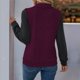 thumbnail image 4 of Blusa Holgada de Retazos con Cuello de Solapa y Botones de Larga con Bloques de Color para Mujer, Estilo Urbano Y2K Rojo Vino M, 4 of 6