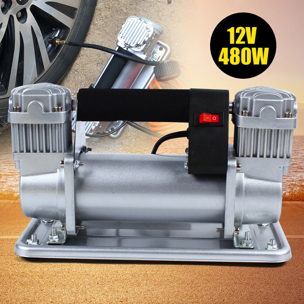 Car Tyre Inflator Pump Portable 12V Air Compressor Double Cylinder HEAVY  DUTY 