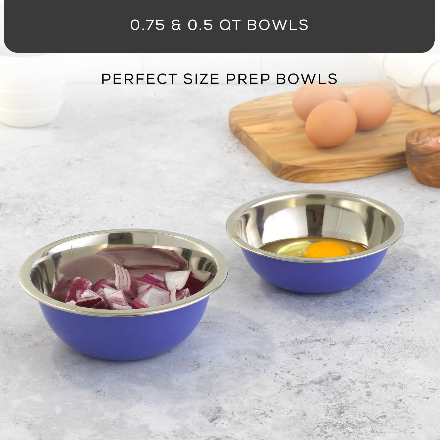 JoyJolt 4 Large Glass Mixing Bowls With Lids - Purple - 329 requests
