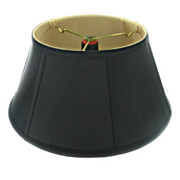 Black Silk with Gold Lining 16 Inch Bouillotte Style Lampshade Replacement