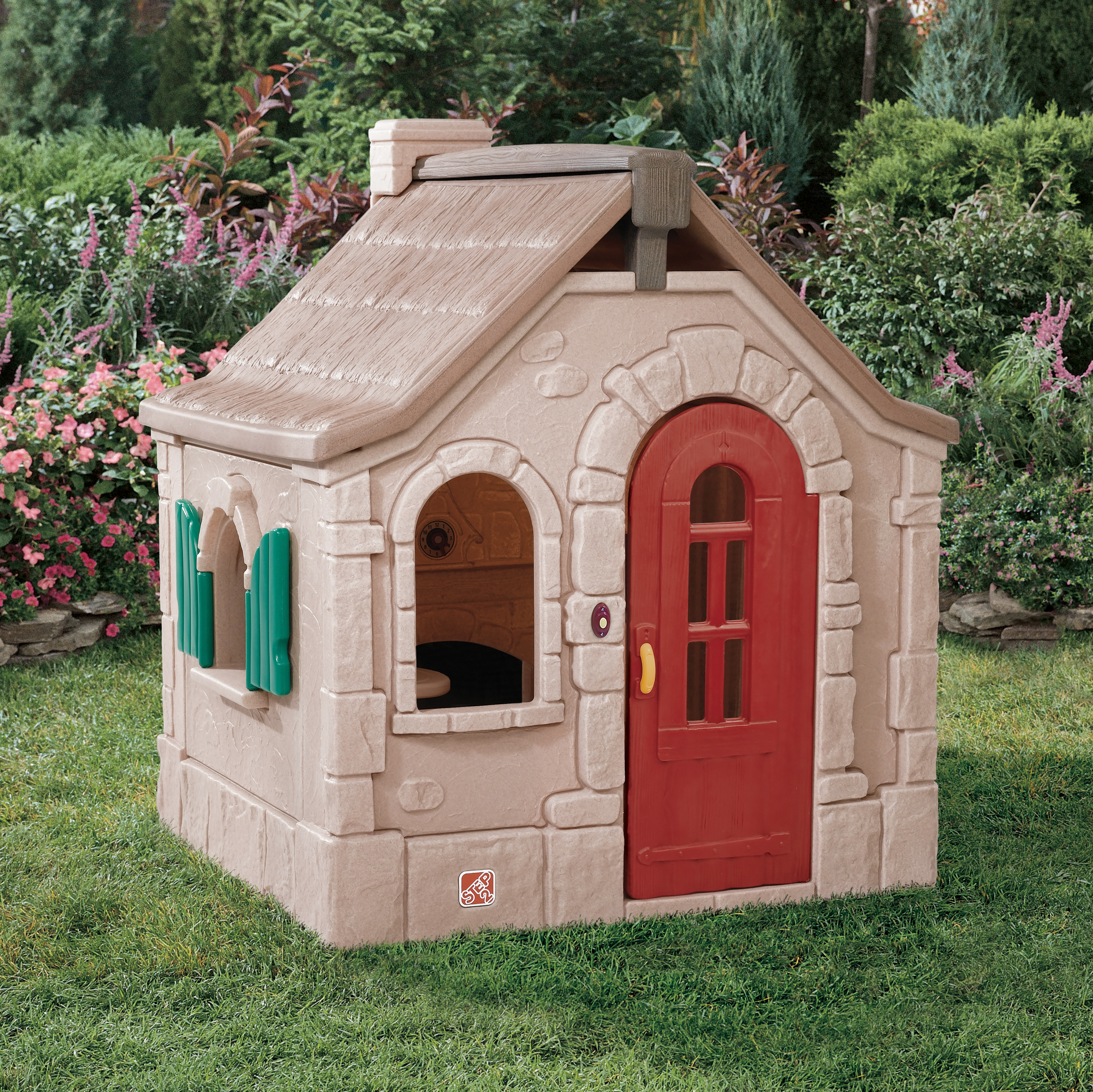 Step2 Naturally Playful Storybook Brown Cottage Playhouse Plastic Kids Outdoor Toy - image 4 of 5