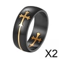 thumbnail image 1 of 2xAnillo Cruzado Para Hombre Regalos Cristianos Para Hombre Anillo Religioso Para Bautismo 10, 1 of 10