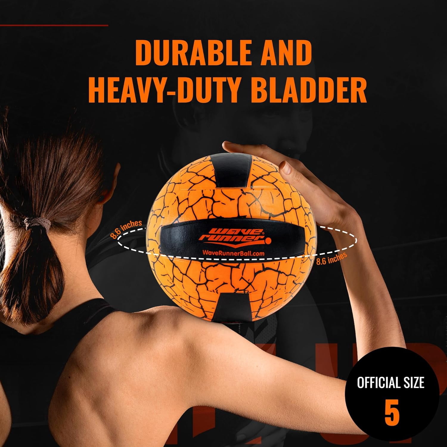 Wave Runner LED Light-Up Volleyball - Glow in The Dark, 10.35 in, Waterproof, Pump & Batteries Included, Great for Teens, Adults & Night Beach Games