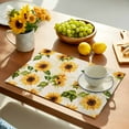 thumbnail image 2 of Retro Sunflower Placemats Set of 4, Watercolor Letter Flowers Placemats for Dining Table, Place Mats for Kitchen Tabletop, Waterproof Wipeable Dining Table Mats Set, 2 of 9