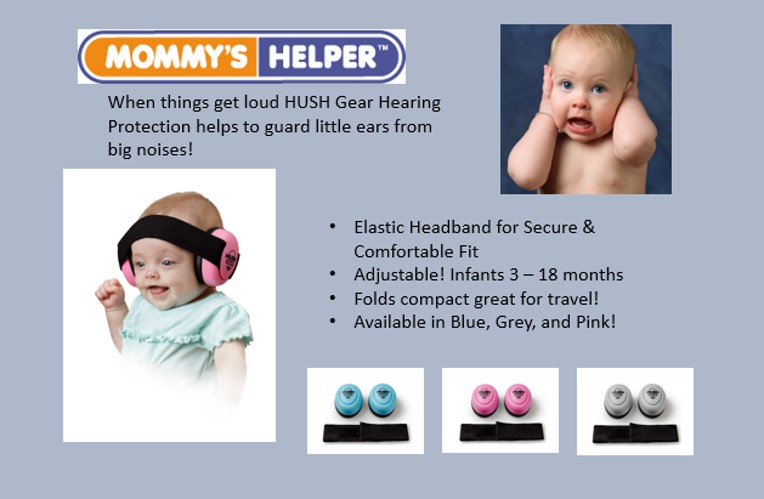 Mommy's Helper Hearing Protection Headphones for Infants; HushGear Noise Cancelling Headphones