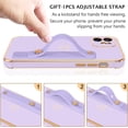 thumbnail image 5 of iPhone 12 Case, iPhone 12 Phone Case Love Heart Cute Case with Wristband Kickstand Holder Soft TPU Plating Bumper Protective Slim Shockproof Phone Case Cover for Girls Women, Purple, 5 of 16