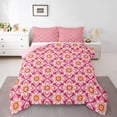 thumbnail image 3 of Homewish Tribal Boho Flower Queen Comforter Set, Pink Cherry Blossoms Bedding Sets, Western Mandala Style Reversible Bedding Comforter Set, Breathable Home Decor, 3 Pieces, 3 of 8