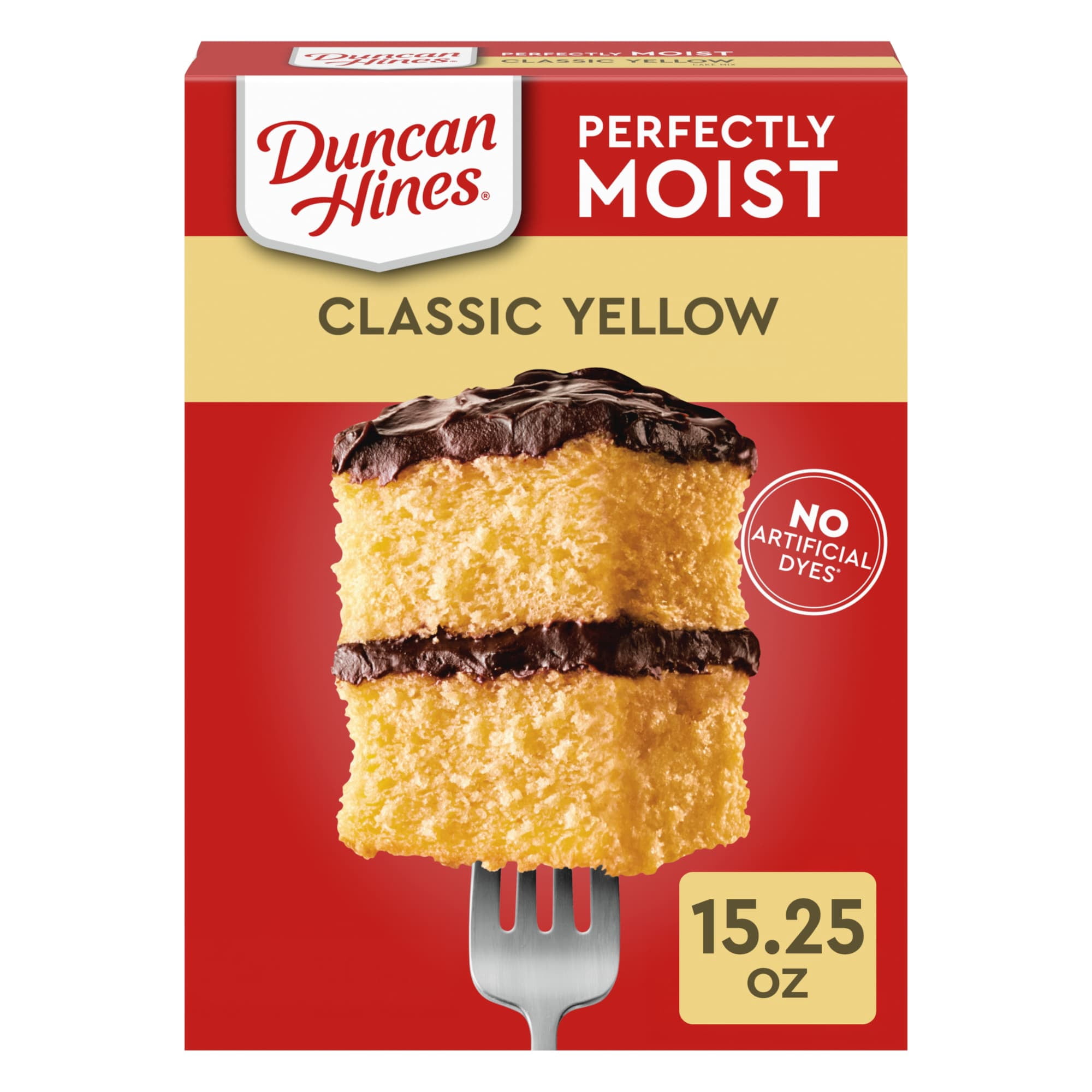 (4 pack) Duncan Hines Classic Yellow Cake Mix, 15.25 oz.