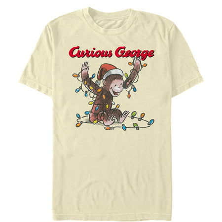 Curious George Men's Christmas Light Game T-Shirt