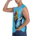 thumbnail image 3 of Bingfone Elephant Trunk Couple Flowers Pattern Men's Tank Tops Workout Sleeveless Tee Shirts Running Beach Tanks for Men-X-Large, 3 of 8