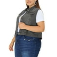 thumbnail image 5 of Agnes Orinda Women's Plus Size Casual Button Sleeveless Denim Vest Jacket 4X Gray, 5 of 8