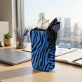 thumbnail image 7 of SEANATIVE Dual Compartment Eyeglasses Case Zipper Sunglasses Pouch Stylish Printed Lightweight Travel Eyewear Organizer Portable Glasses Pouch for Work Vacation Trips, Zebra Print Blue, 7 of 7