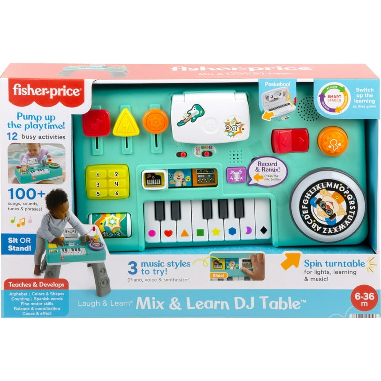  Fisher-Price Laugh & Learn Baby & Toddler Toy Mix & Learn Dj  Table Musical Activity Center With Lights & Sounds For Ages 6+ Months :  Musical Instruments