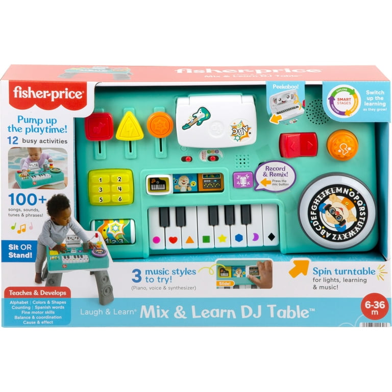 Fisher-Price Laugh & Learn Mix & Learn DJ Table, Musical Learning Toy for  Baby & Toddler