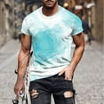 DLfVUB Marble Print TShirts for Men Casual Short Sleeve Slim Fit Tops