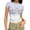 Purple, variant on Women's Casual Round Neck Short Sleeve Fitted Pencil Skirt Top with Unstructured Print