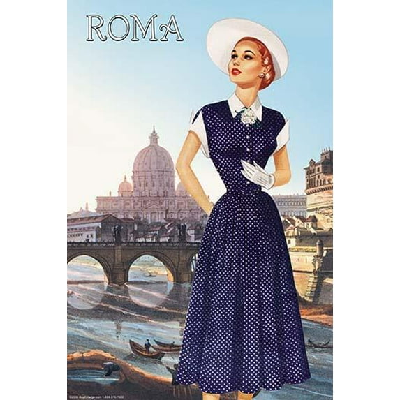 Roma Vatican View Fashion II- Fine Art Canvas Print (20" x 30")