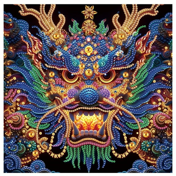 Diamond Art Painting Set, Bossy Dragon DIY 5D Diamond Art Adult Set Mosaic Crafts, suitable for home, office wall decoration, can be packaged as Christmas gifts for friends
