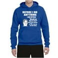 thumbnail image 2 of Wild Bobby, Office Dwight Quote Before I Do Anything, Pop Culture, Unisex Graphic Hoodie Sweatshirt, Royal, Large, 2 of 4