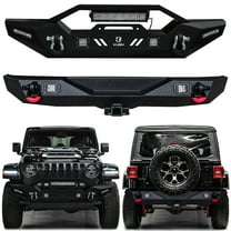 Vijay Front and Rear Bumpers Fits 2007-2017 Jeep Wrangler JK/JKU w/9500 IBs Winch Plate