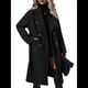 thumbnail image 2 of Gabardina de Lana Cruzada para Mujer, Abrigo de Invierno de Mezcla de Lana, Medio, Elegante. Negro M, 2 of 9