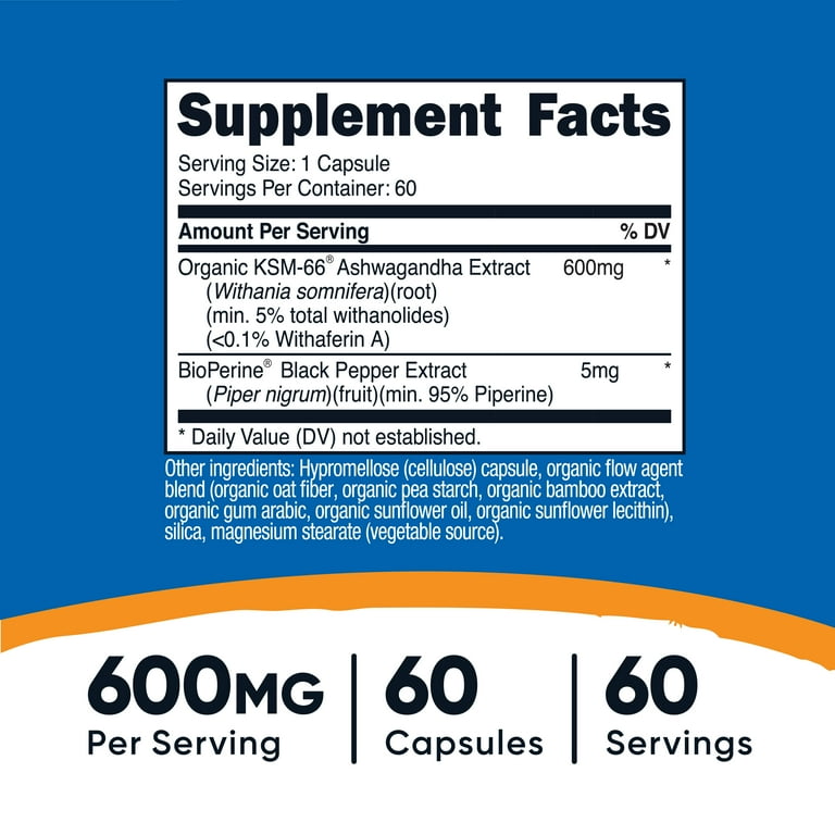 Nutricost KSM-66 Ashwagandha Root Extract Supplement 600mg
