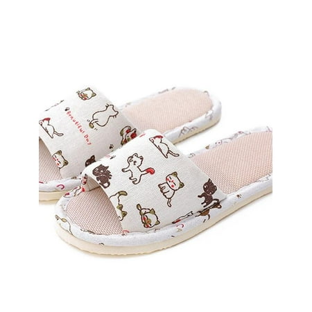 

Topumt Womens/Mens Home Slippers Cotton and Linen Casual Indoor Open-Toe Shoes