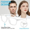 thumbnail image 2 of WEMOOTANTS 4 Pairs Clear Reading Glasses 2.0 for Women Men Large Square Readers 1.0 1.25 1.5 to 5.0 6.0, 2 of 6